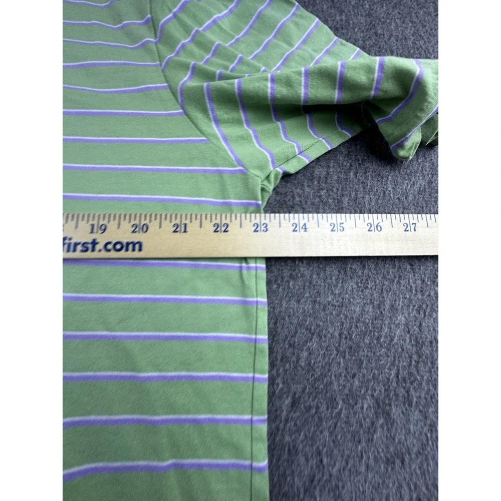 Polo Golf Ralph Lauren Polo Mens Large Green Striped Pima Cotton Logo Activewear